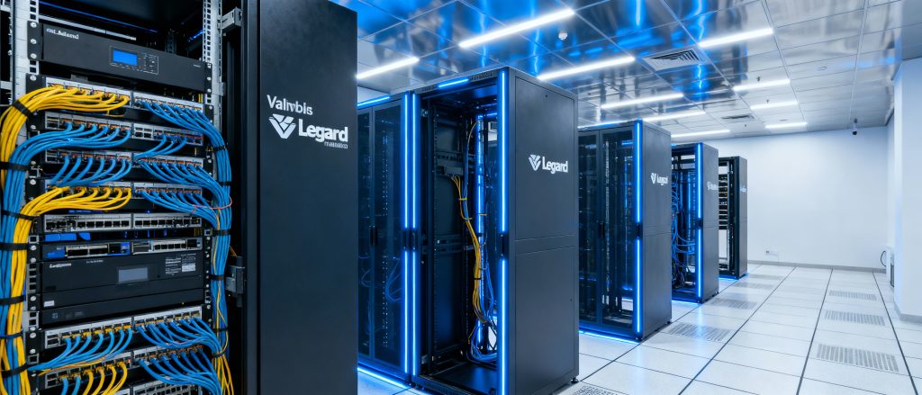 Valrack server racks and Legrand data center solutions installed in Mumbai enterprise facility showing organized network infrastructure